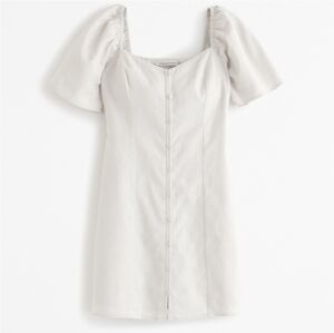 Abercrombie & Fitch Women's Button-Through Linen-Blend Mini Dress Small